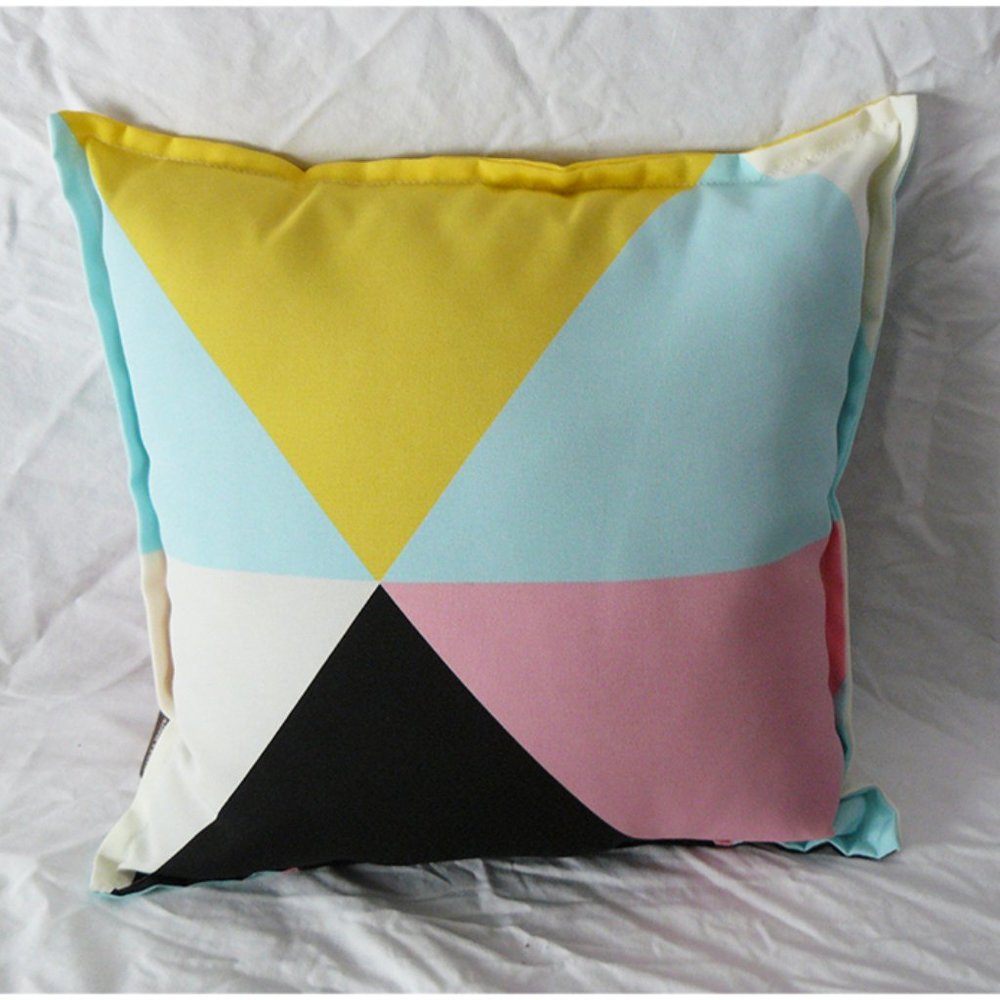 Allen + Roth Geometric Multi Square Throw Pillow Patio Outdoor New
